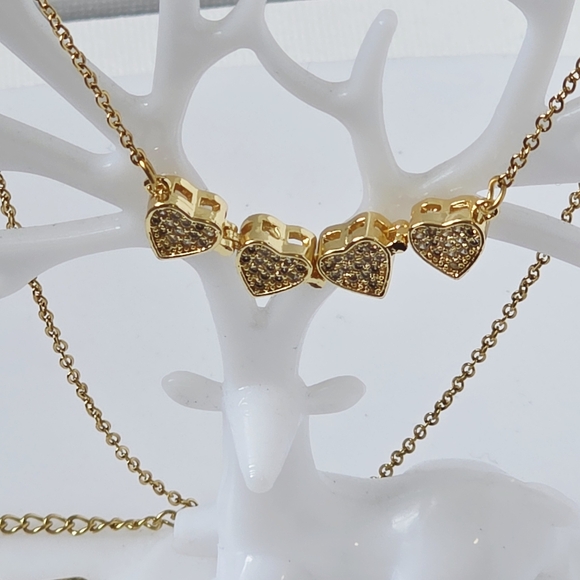 N0021 Brandnew Elegant Gold Clover Two In One Open Pendant Necklace - Picture 5 of 12